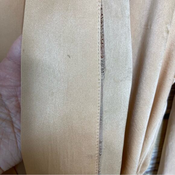 SPELL & THE GYPSY “WILD LOVE" Sandwashed peach Silk & Lace Kimono Robe Tie S/M - Picture 11 of 13